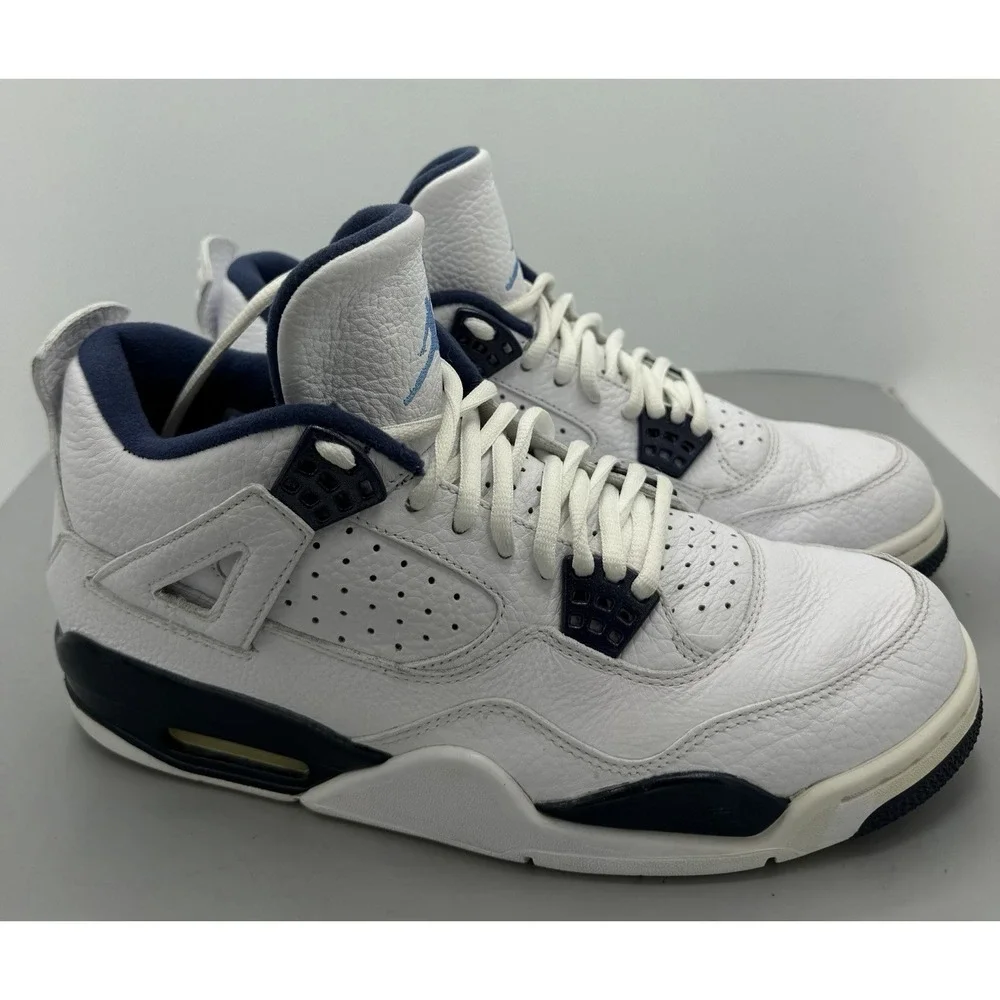 Jordan Air Jordan 4 Retro LS Columbia White/Black Leather 314254-107 Mens Sz 10